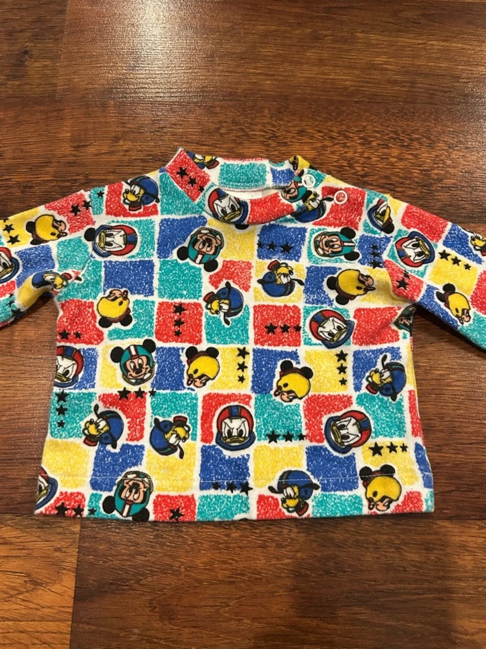 VTG Disney Babies Mickey Mouse Football Overalls and Shirt Size 6/9 Months